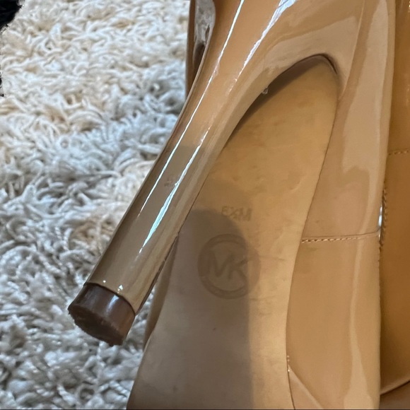Michael Kors Nude Patent Leather Open Toe Platform Pumps - Picture 8 of 8